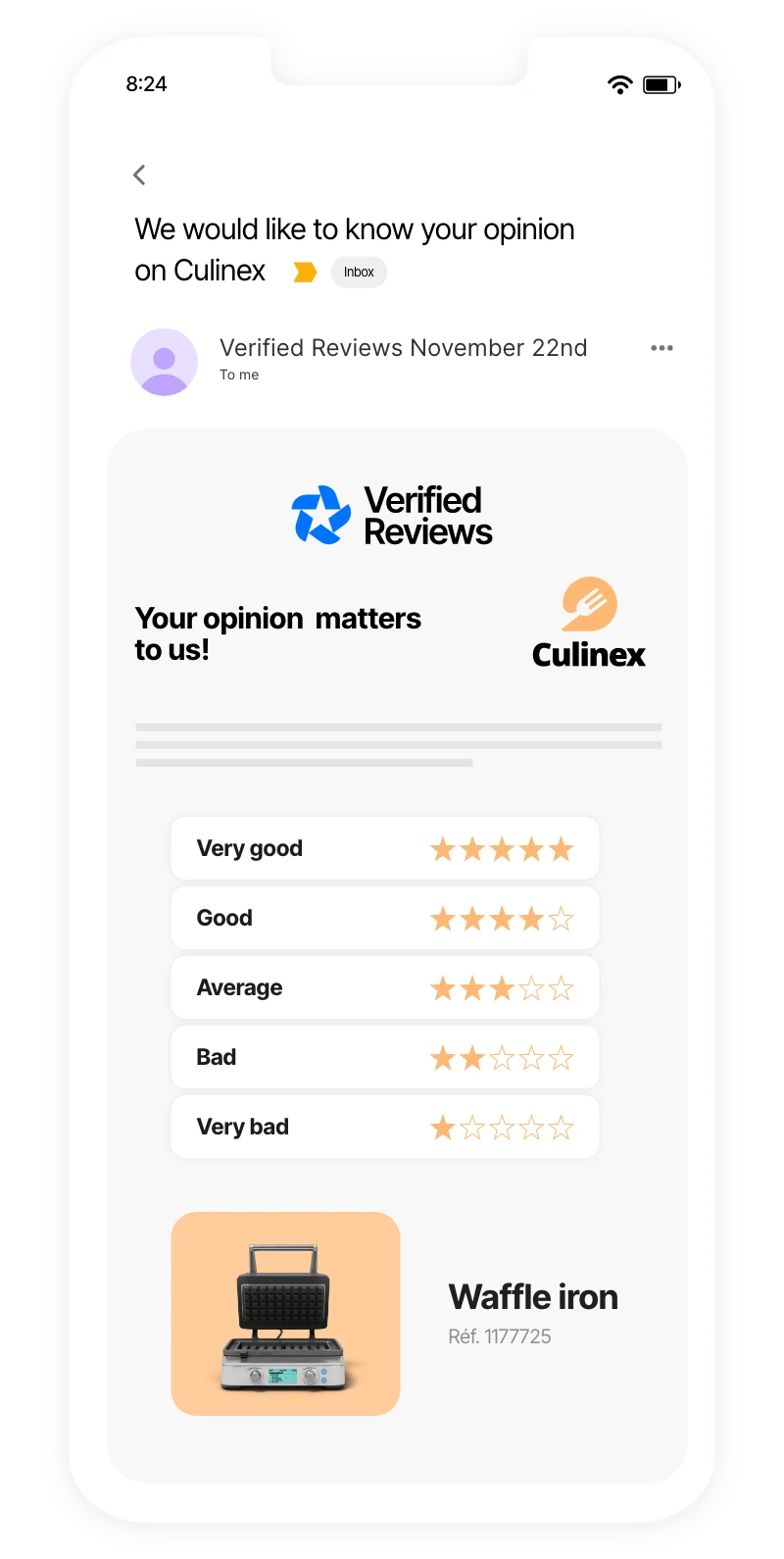 smartphone screen email customer review